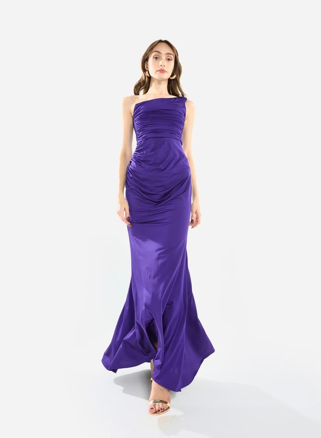 House of Moda Women One Shoulder Draped Evening Maxi Dress - Image 1